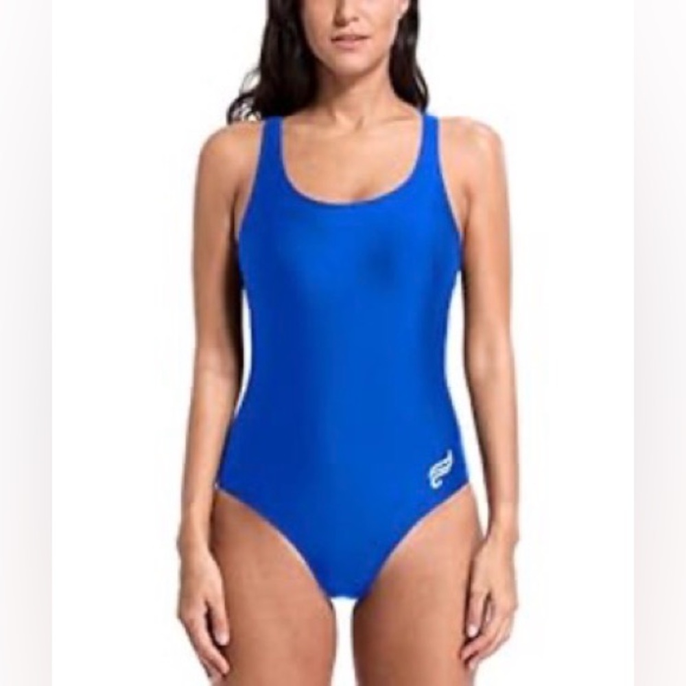 Women's Pro One Piece Swimsuit Women Athletic Swimming Bathing Suit Blue Size L